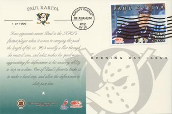 1997-98 Donruss Priority - Postcards Opening Day Issues #12 Paul Kariya Back