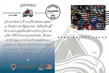 1997-98 Donruss Priority - Postcards Opening Day Issues #15 Joe Sakic Back