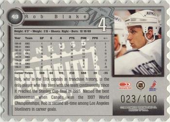 1997-98 Donruss Priority - Stamp of Approval #49 Rob Blake Back