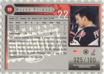 1997-98 Donruss Priority - Stamp of Approval #72 Wayne Primeau Back