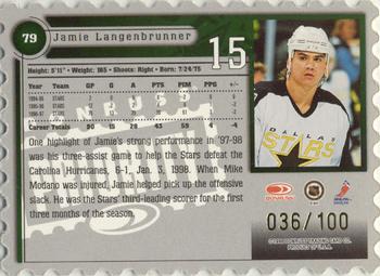 1997-98 Donruss Priority - Stamp of Approval #79 Jamie Langenbrunner Back