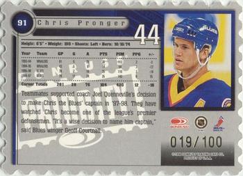 1997-98 Donruss Priority - Stamp of Approval #91 Chris Pronger Back