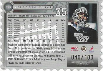 1997-98 Donruss Priority - Stamp of Approval #96 Stephane Fiset Back