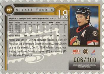 1997-98 Donruss Priority - Stamp of Approval #147 Alexei Yashin Back