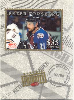 1997-98 Donruss Priority - Stamps Gold #NNO Peter Forsberg Front