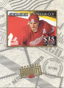 1997-98 Donruss Priority - Stamps Gold #NNO Sergei Fedorov Front