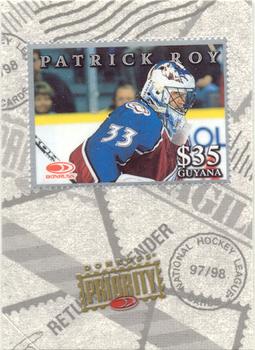 1997-98 Donruss Priority - Stamps Silver #NNO Patrick Roy Front