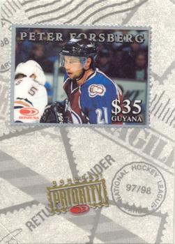 1997-98 Donruss Priority - Stamps Silver #NNO Peter Forsberg Front