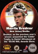 1997-98 Pacific Crown Collection - Card-Supials Minis #10A Martin Brodeur Back