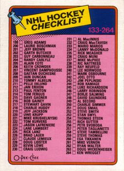 1988-89 O-Pee-Chee #198 Checklist: 133-264 Front