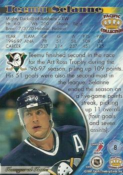 1997-98 Pacific Crown Collection - Copper #8 Teemu Selanne Back
