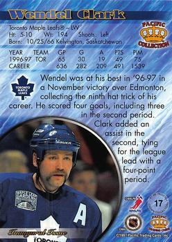 1997-98 Pacific Crown Collection - Copper #17 Wendel Clark Back