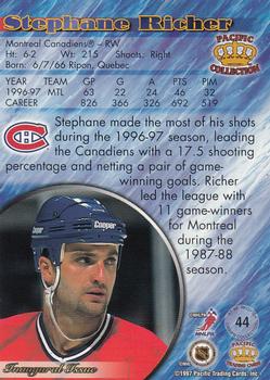 1997-98 Pacific Crown Collection - Copper #44 Stephane Richer Back