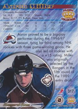 1997-98 Pacific Crown Collection - Copper #317 Aaron Miller Back