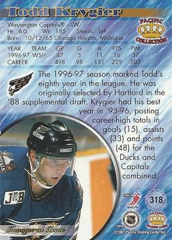 1997-98 Pacific Crown Collection - Copper #318 Todd Krygier Back