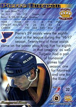 1997-98 Pacific Crown Collection - Copper #32 Pierre Turgeon Back