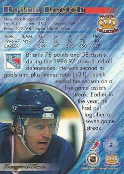1997-98 Pacific Crown Collection - Emerald Green #2 Brian Leetch Back