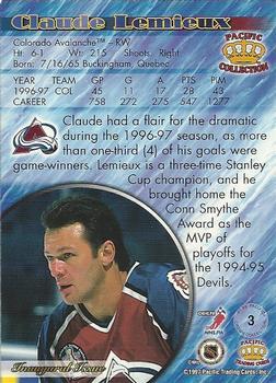 1997-98 Pacific Crown Collection - Emerald Green #3 Claude Lemieux Back