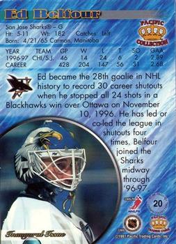 1997-98 Pacific Crown Collection - Emerald Green #20 Ed Belfour Back