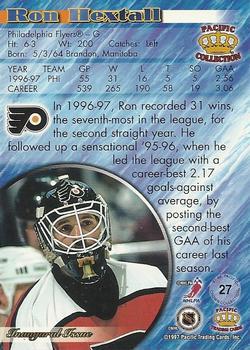1997-98 Pacific Crown Collection - Emerald Green #27 Ron Hextall Back