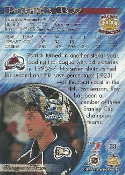1997-98 Pacific Crown Collection - Emerald Green #33 Patrick Roy Back