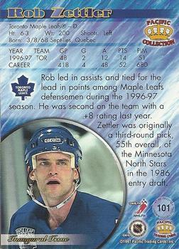 1997-98 Pacific Crown Collection - Emerald Green #101 Rob Zettler Back