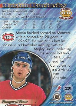 1997-98 Pacific Crown Collection - Emerald Green #220 Martin Rucinsky Back