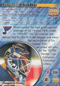 1997-98 Pacific Crown Collection - Emerald Green #228 Grant Fuhr Back
