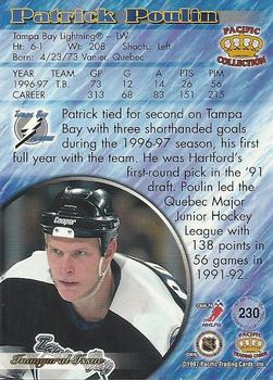 1997-98 Pacific Crown Collection - Emerald Green #230 Patrick Poulin Back