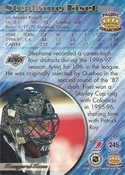 1997-98 Pacific Crown Collection - Emerald Green #245 Stephane Fiset Back