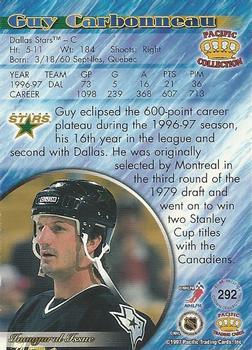 1997-98 Pacific Crown Collection - Emerald Green #292 Guy Carbonneau Back