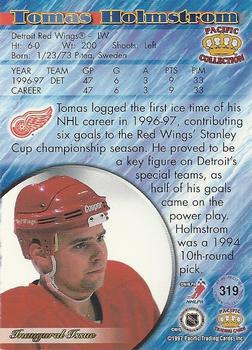 1997-98 Pacific Crown Collection - Emerald Green #319 Tomas Holmstrom Back