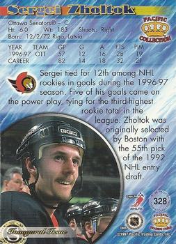 1997-98 Pacific Crown Collection - Emerald Green #328 Sergei Zholtok Back