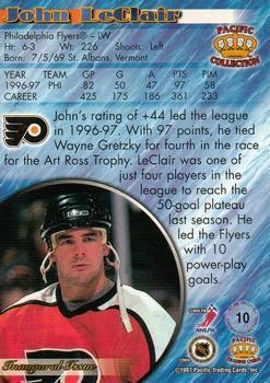 1997-98 Pacific Crown Collection - Ice Blue #10 John LeClair Back