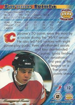 1997-98 Pacific Crown Collection - Ice Blue #12 Jarome Iginla Back