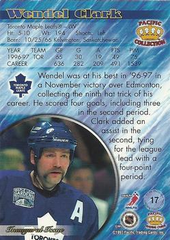 1997-98 Pacific Crown Collection - Ice Blue #17 Wendel Clark Back