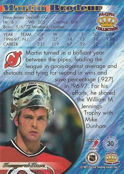 1997-98 Pacific Crown Collection - Ice Blue #30 Martin Brodeur Back