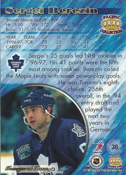 1997-98 Pacific Crown Collection - Ice Blue #36 Sergei Berezin Back