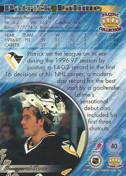 1997-98 Pacific Crown Collection - Ice Blue #40 Patrick Lalime Back
