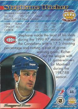 1997-98 Pacific Crown Collection - Ice Blue #44 Stephane Richer Back