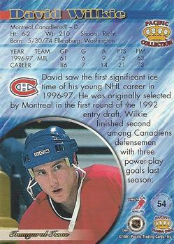 1997-98 Pacific Crown Collection - Ice Blue #54 David Wilkie Back