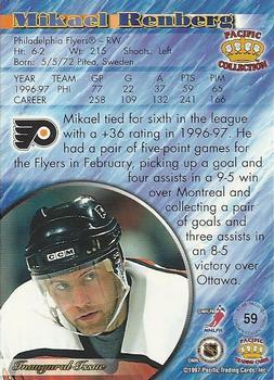 1997-98 Pacific Crown Collection - Ice Blue #59 Mikael Renberg Back