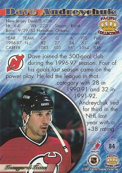 1997-98 Pacific Crown Collection - Ice Blue #84 Dave Andreychuk Back