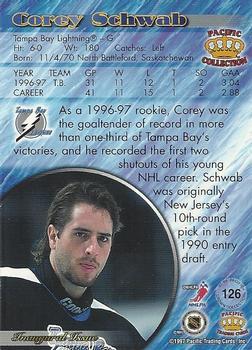 1997-98 Pacific Crown Collection - Ice Blue #126 Corey Schwab Back