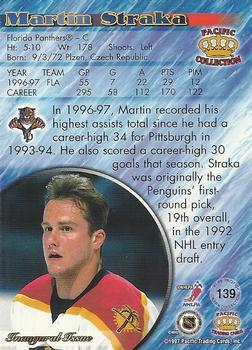 1997-98 Pacific Crown Collection - Ice Blue #139 Martin Straka Back