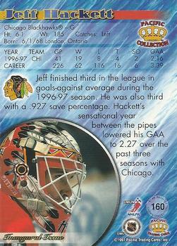 1997-98 Pacific Crown Collection - Ice Blue #160 Jeff Hackett Back