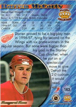 1997-98 Pacific Crown Collection - Ice Blue #163 Darren McCarty Back