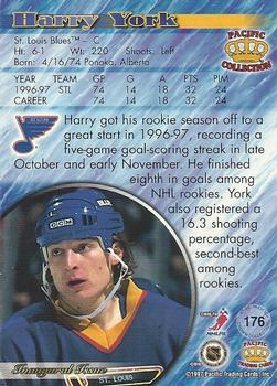 1997-98 Pacific Crown Collection - Ice Blue #176 Harry York Back