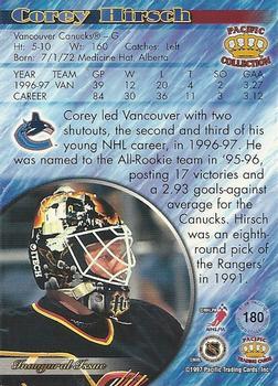 1997-98 Pacific Crown Collection - Ice Blue #180 Corey Hirsch Back