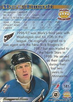 1997-98 Pacific Crown Collection - Ice Blue #181 Mark Tinordi Back